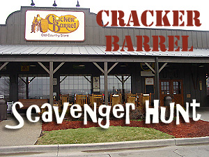 Free Cracker Barrel scavenger hunt with rhyming clues