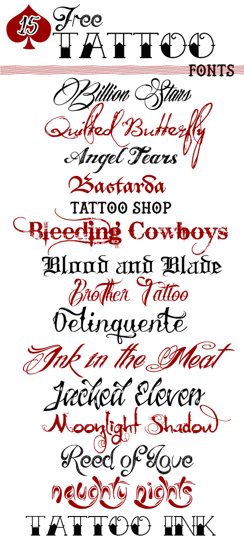 15 Free Tattoo Fonts  Sweet T Makes Three
