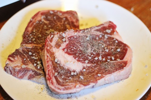 seasoned chuck eye steaks