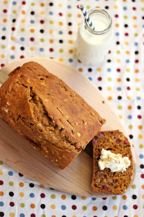 Pomegranate Pumpkin Bread combines two fall flavors in one delicious quick bread. Spread cream cheese on this pumpkin recipe for a real treat!