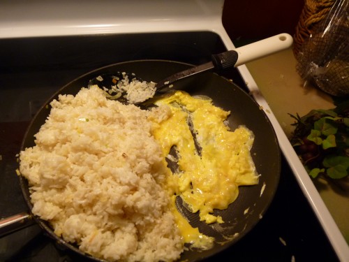 making chinese style fried rice