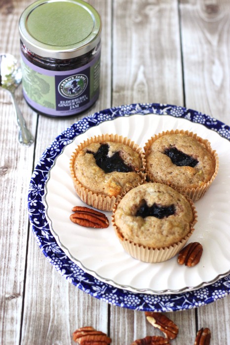 Ginger Pecan Elderberry Muffins | Sweet T Makes Three