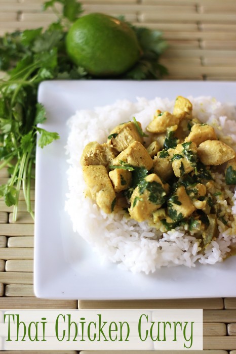 This Thai Chicken Curry makes gluten free dinner that you'll want to serve over and over again. Leave out the rice and it makes a paleo recipe.