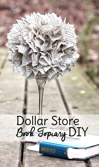 This DIY Dollar Tree decor piece is made entirely from items found at Dollar Tree. If you want to be even more thrifty, you can make this craft with an old book instead of buying one new for your dollar store decor project. These Dollar Tree DIY centerpieces are perfect for tables, your bookcase, or to give as gifts 