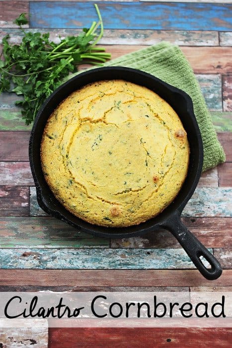 Cornbread makes an easy side dish and the addition of cilantro makes this one savory and flavorful