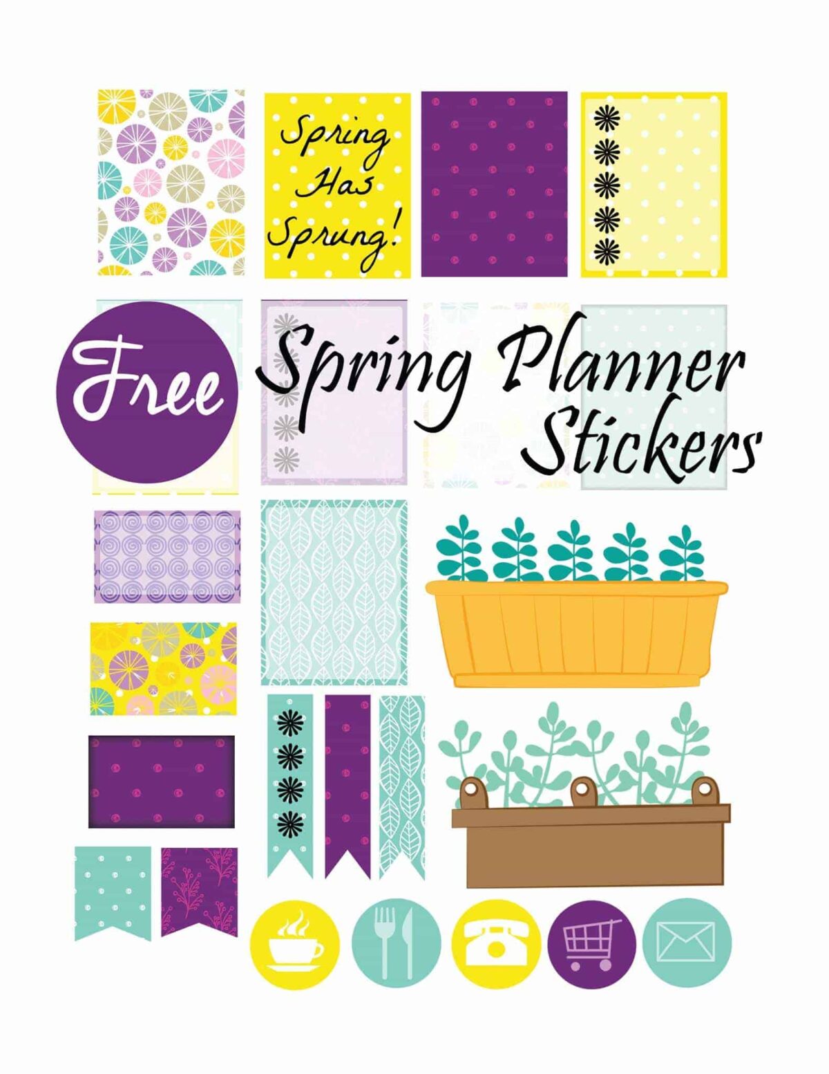 Check out these free Erin Condren stickers for spring! Perfect planner stickers for your vertical ECLP