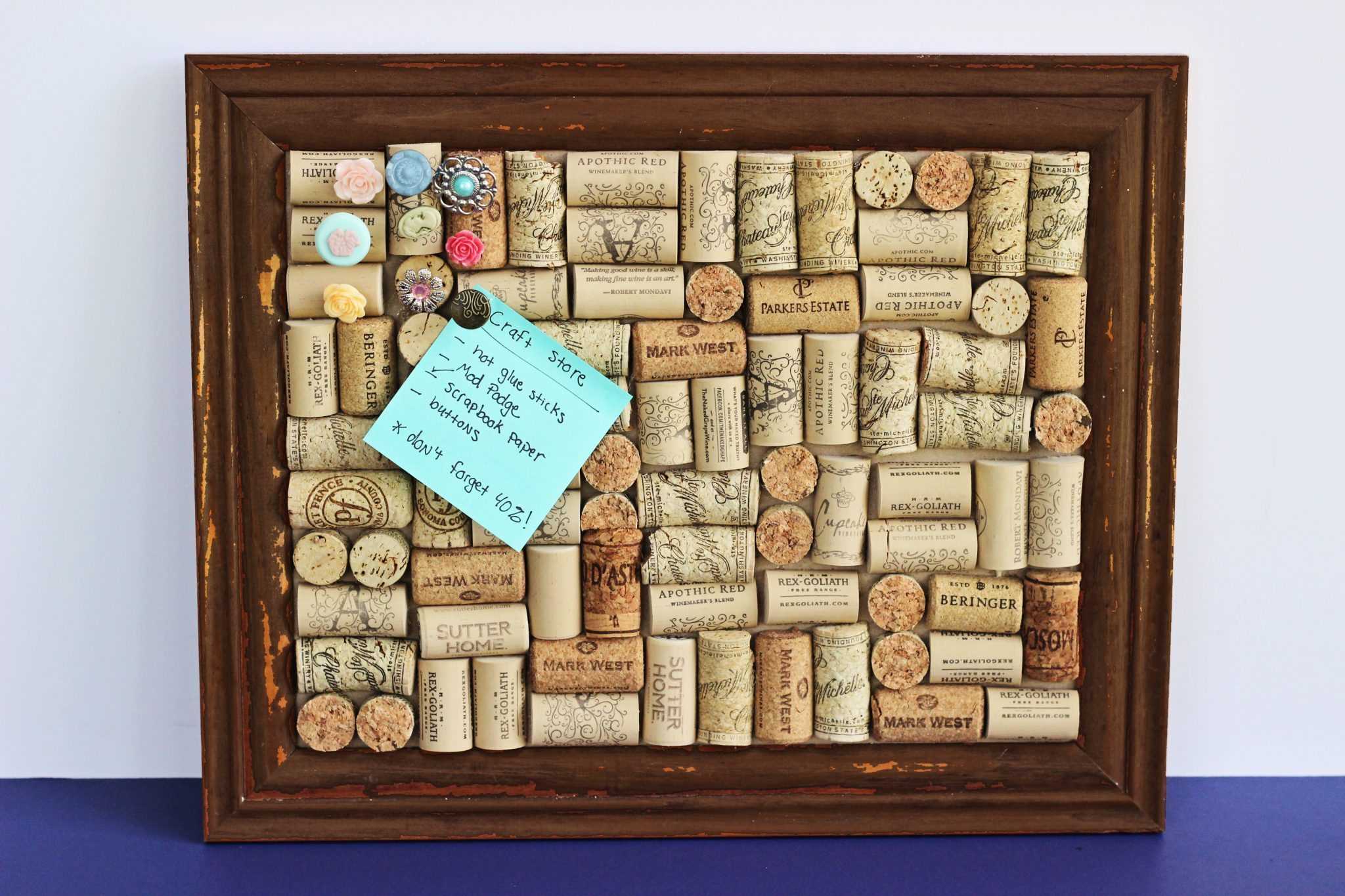 Cork crafts are a great way to upcycle used wine corks. You can make this cork board DIY in about an hour! Don't have an hour? You can make the pushpin DIY in 5 minutes or less.