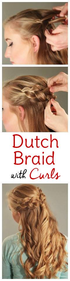 Holiday Hair How To Dutch Braid with Curls Sweet T 