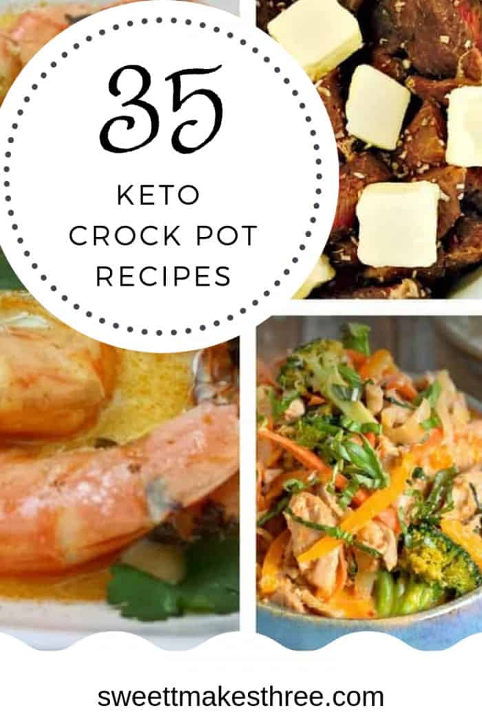 collage of keto crock pot recipes