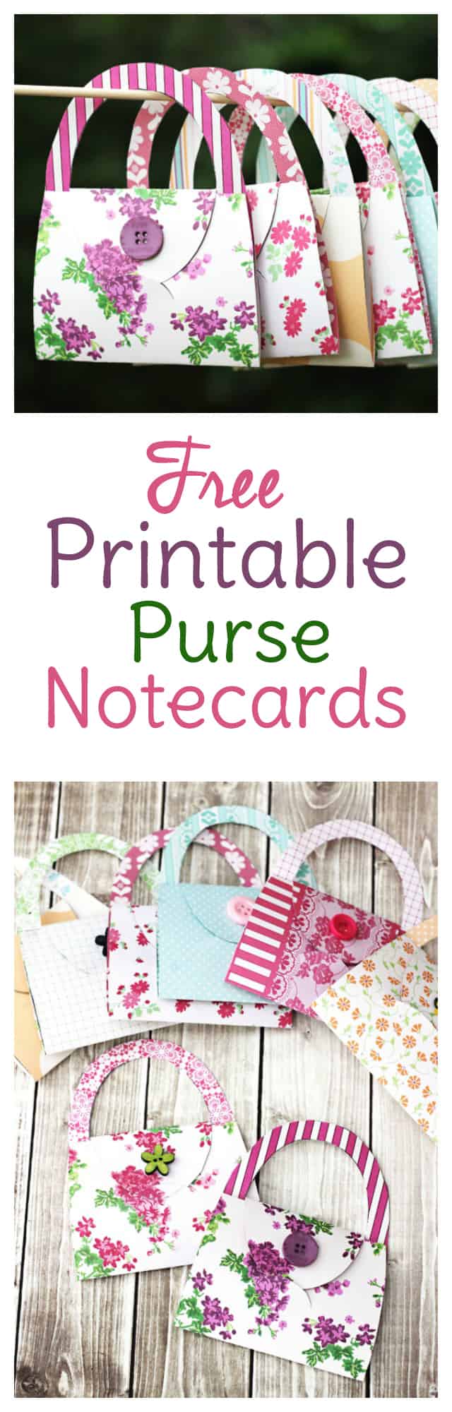 Free Printable Note Cards That Look Like Purses. So cute!