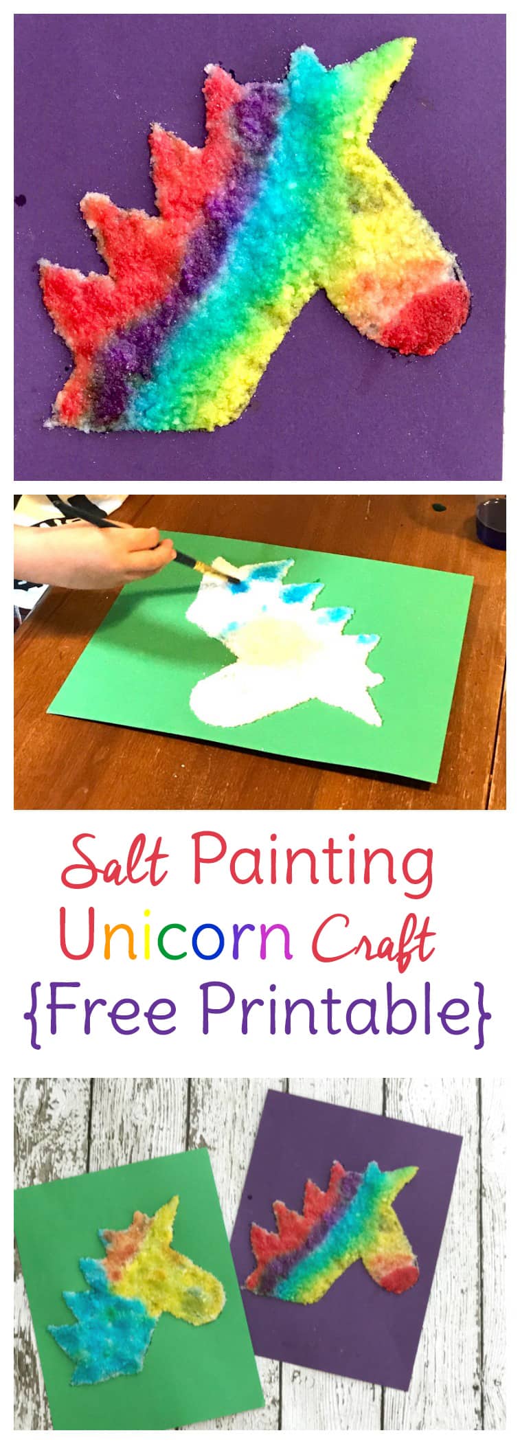 Watercolor Salt Painting Unicorn Craft for Kids | Sweet T ...