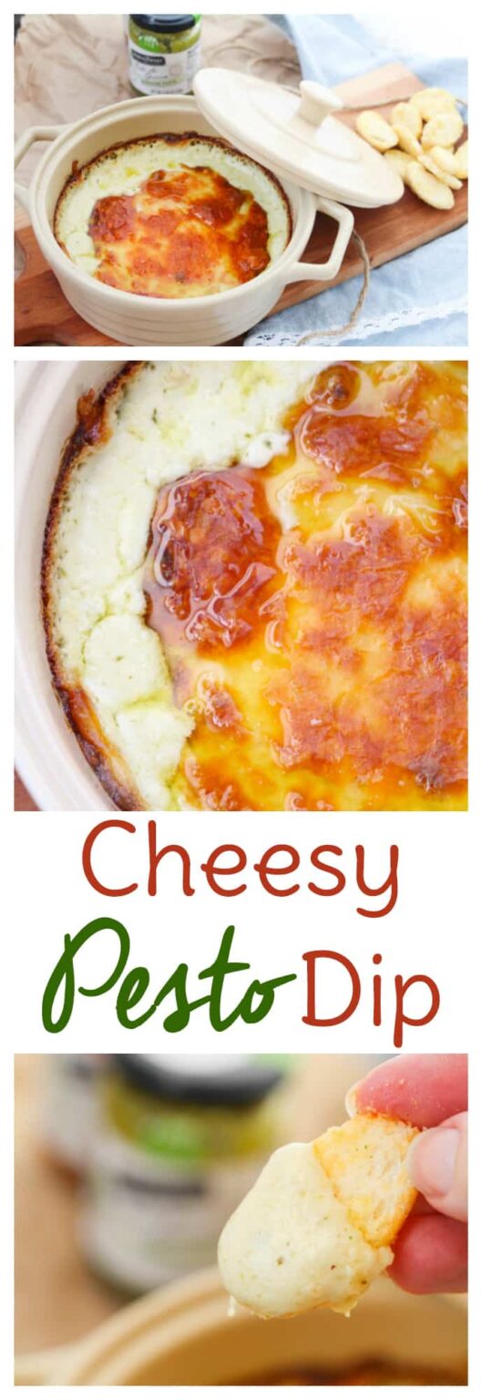 Cheesy Easy Pesto Dip Sweet T Makes Three