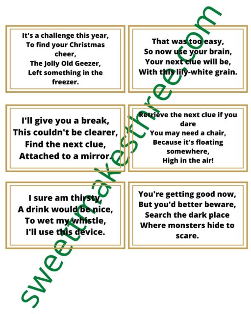 Christmas Scavenger Hunt Clues: 6 Free Riddles that Rhyme!