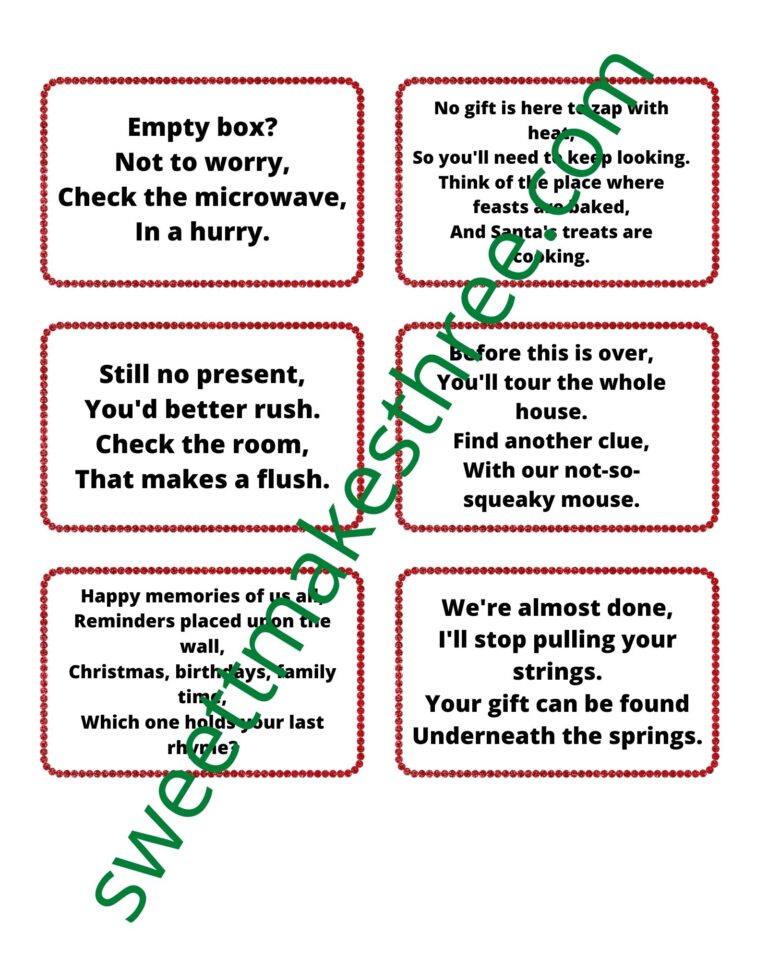 Christmas Scavenger Hunt Clues: 6 Free Riddles that Rhyme!