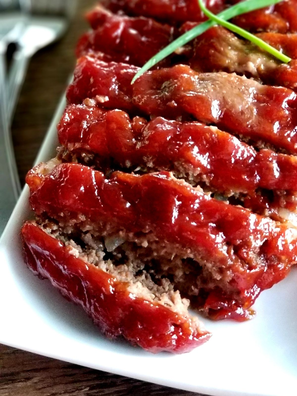 Stove top stuffing meatloaf prepared and sliced ready to serve.