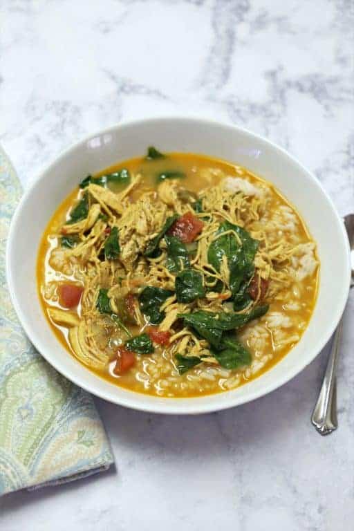 instant pot chicken soup in a bowl