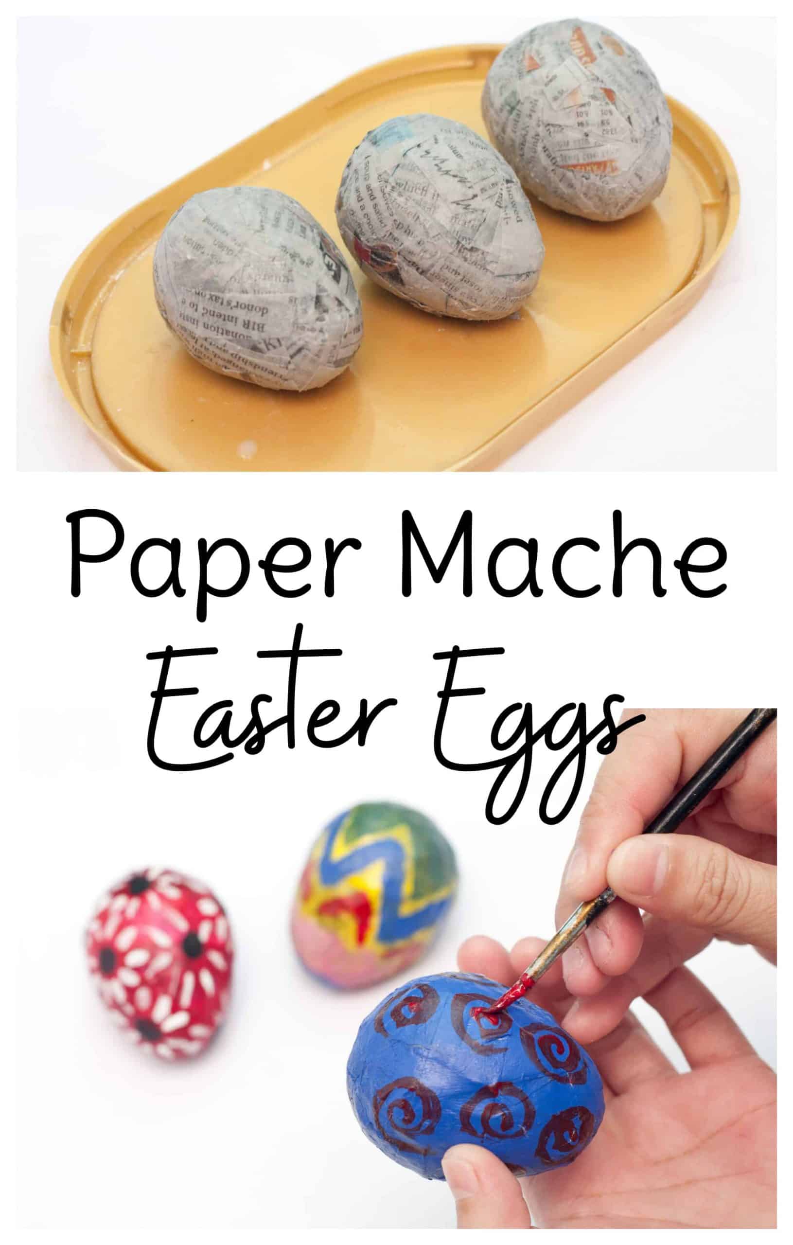 DIY Paper Mache Easter Eggs Sweet T Makes Three