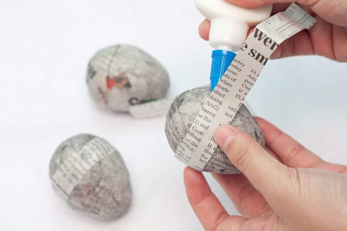 DIY Paper Mache Easter Eggs Sweet T Makes Three