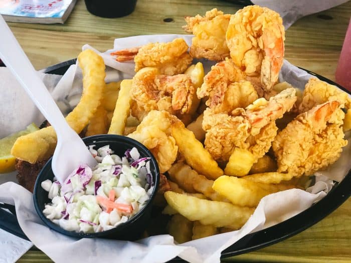 fried shrimp at dewey destin's