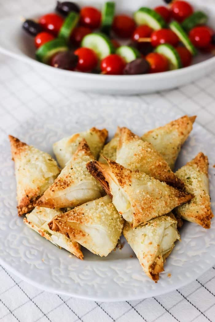 chicken phyllo triangles