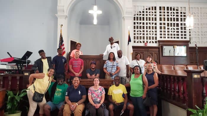 tour group picture at Dexter Ave memorial church