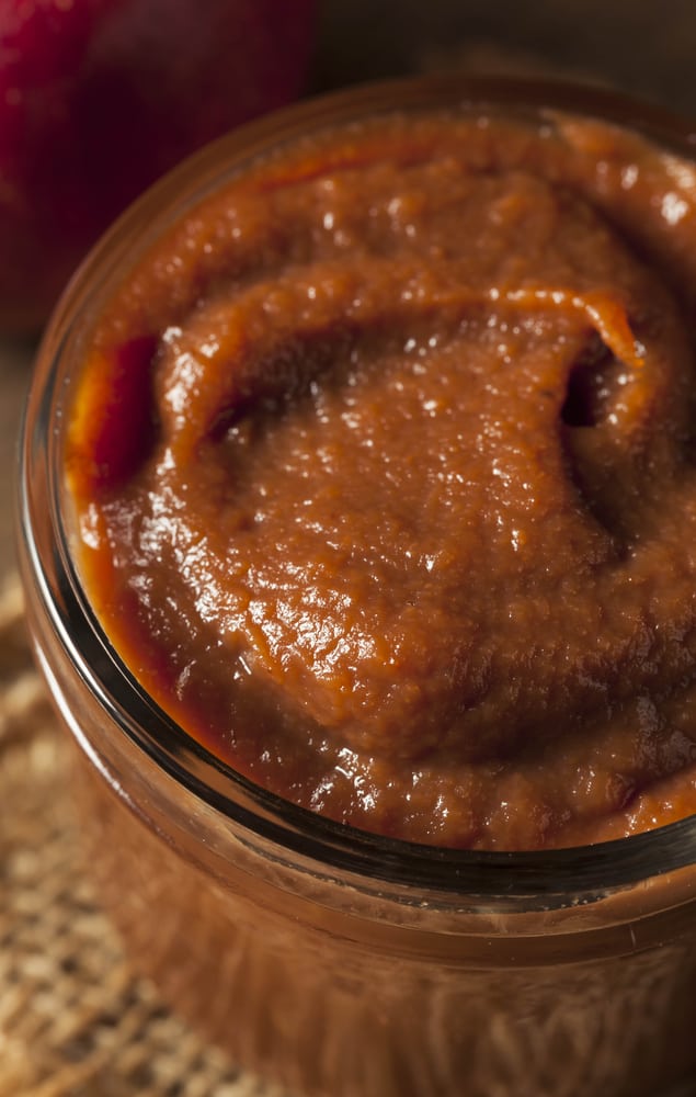 upclose picture of homemade apple butter