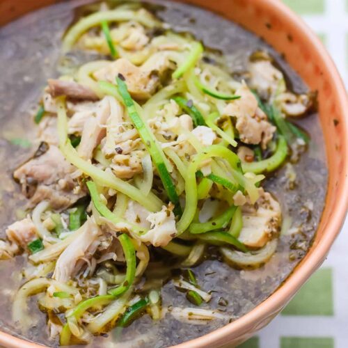 keto instant pot zoodle soup with chicken