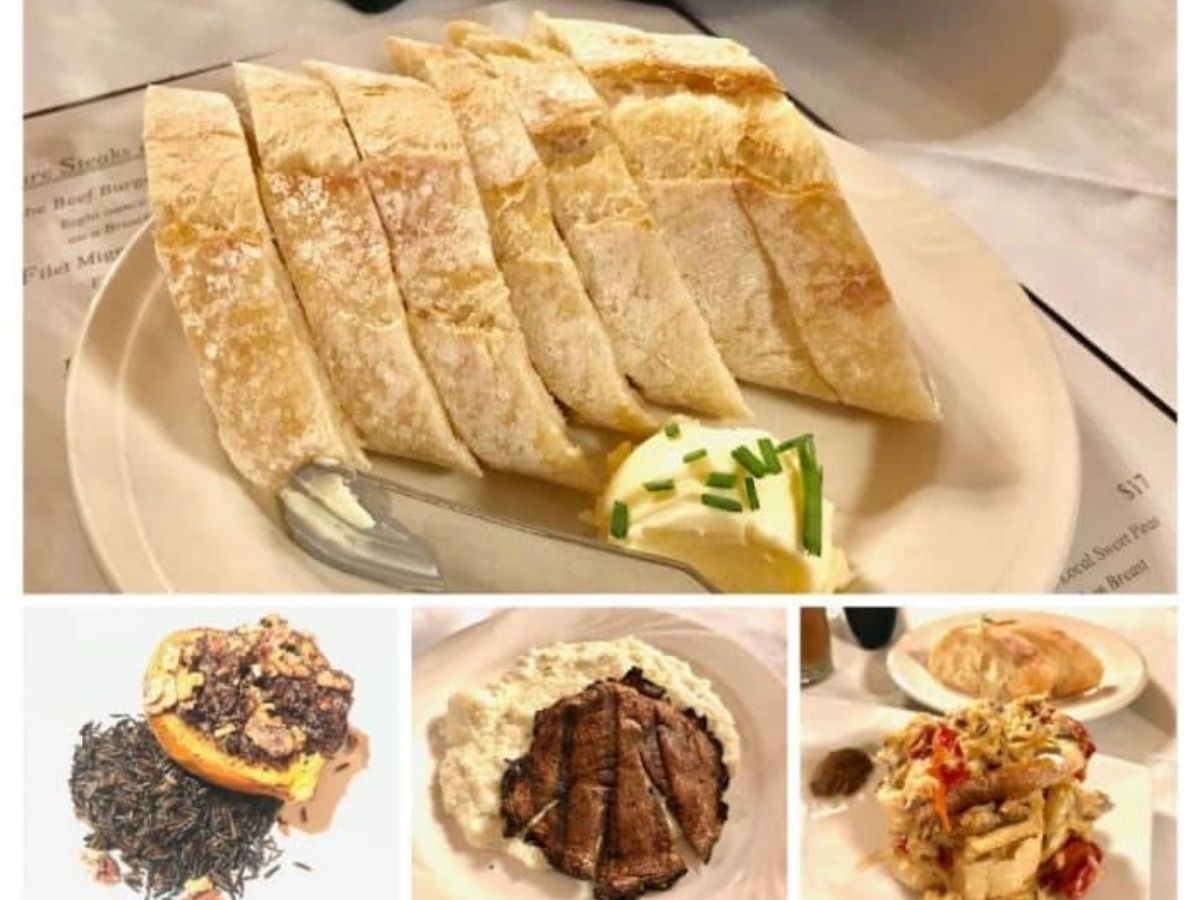 a variety of entrees served in the crystal dining room at the crescent hotel.