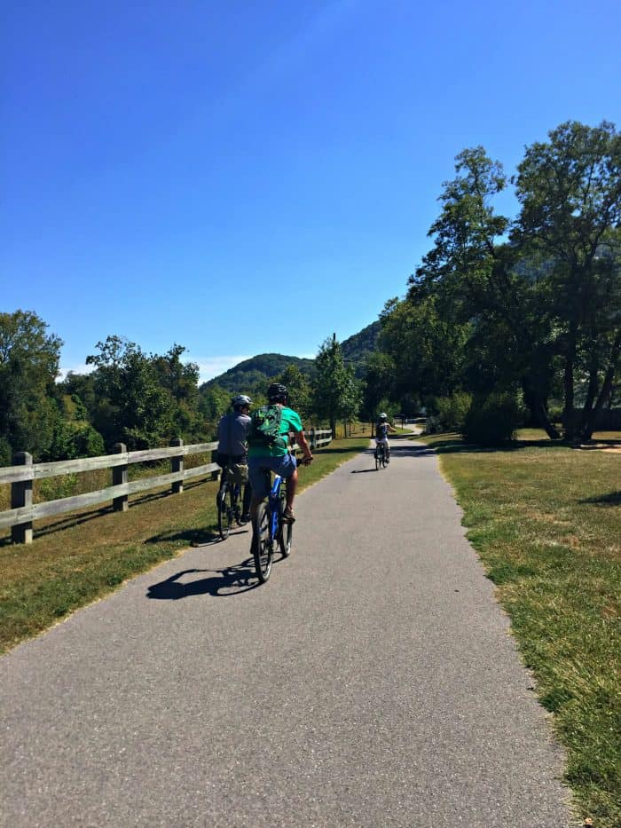 the Greenway in Virginia with bike riders