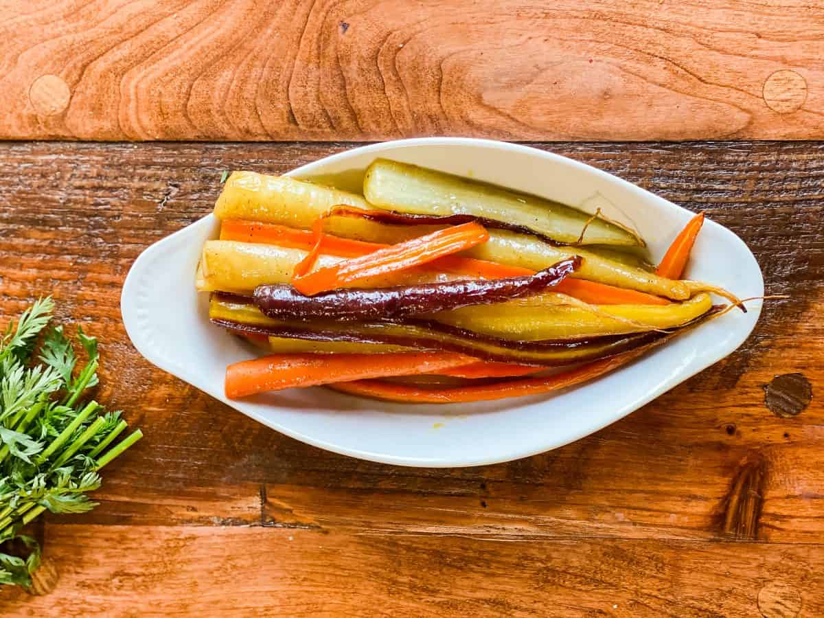 Maple Roasted Rainbow Carrots {vegan recipe}