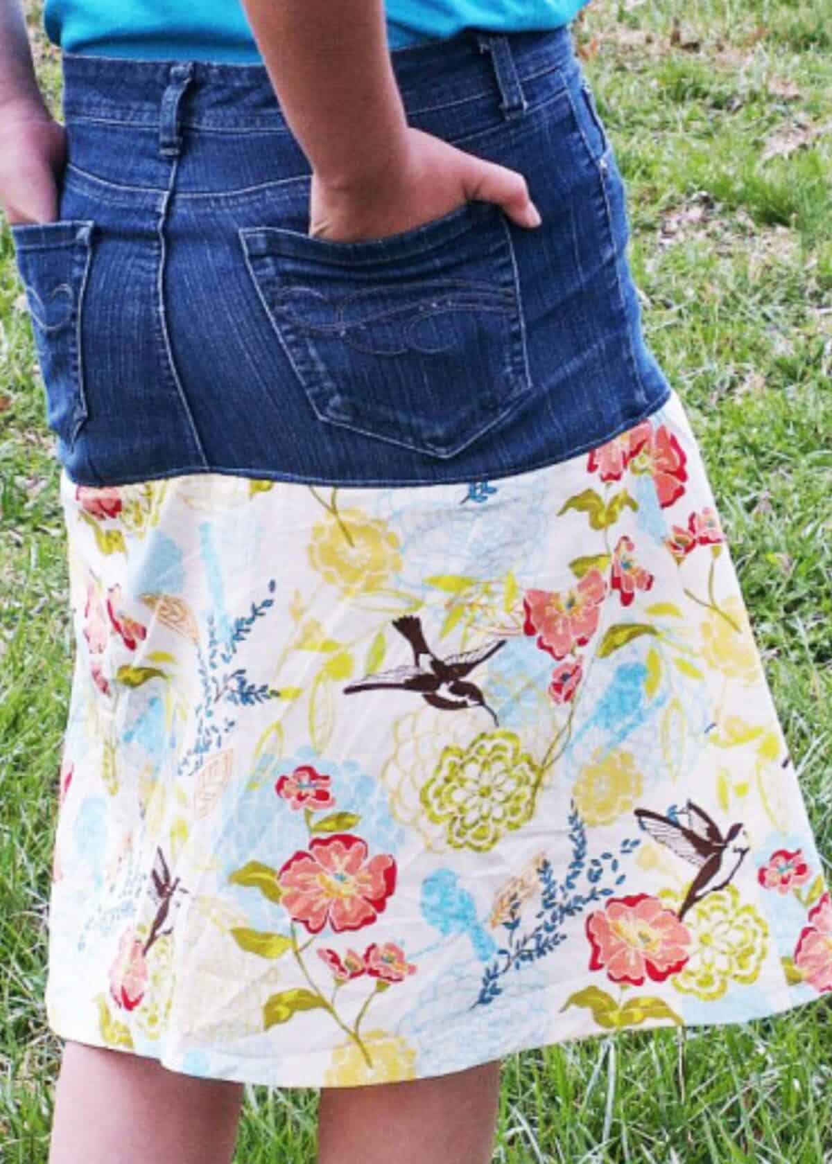 Long denim 2024 skirt diy