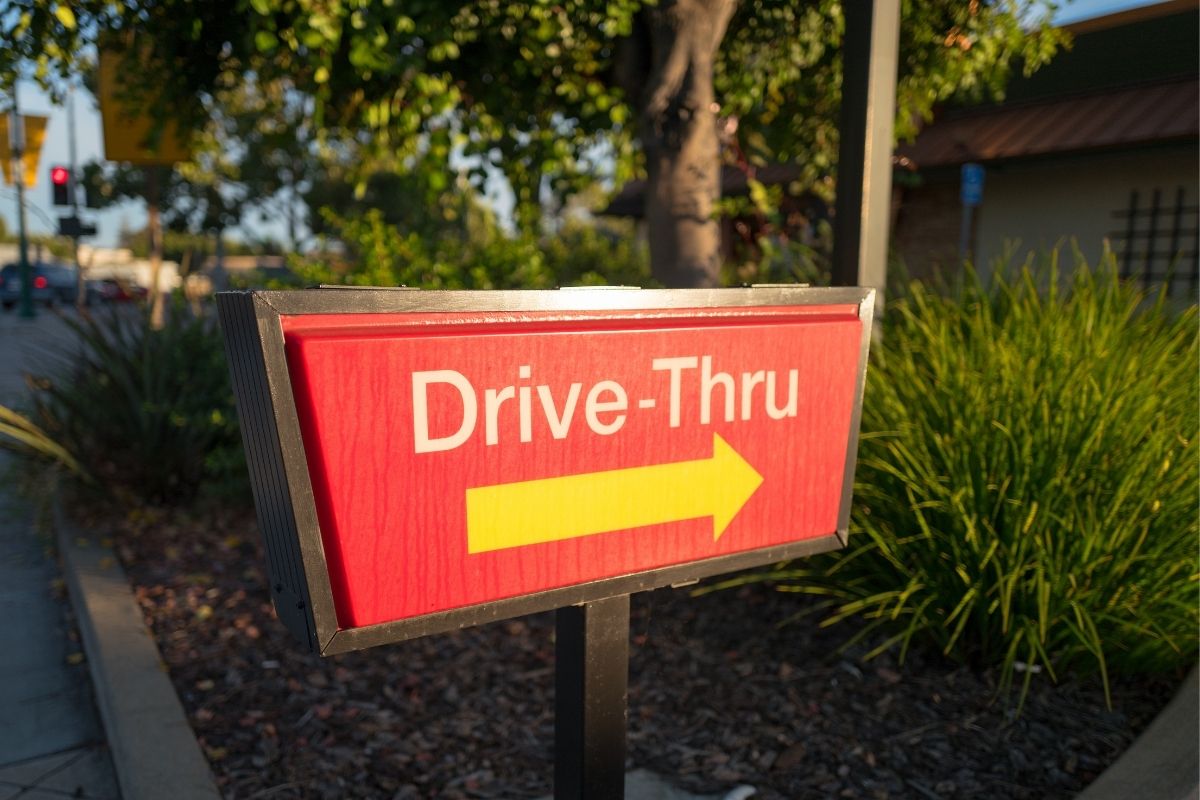 mcdonalds drive thru sign