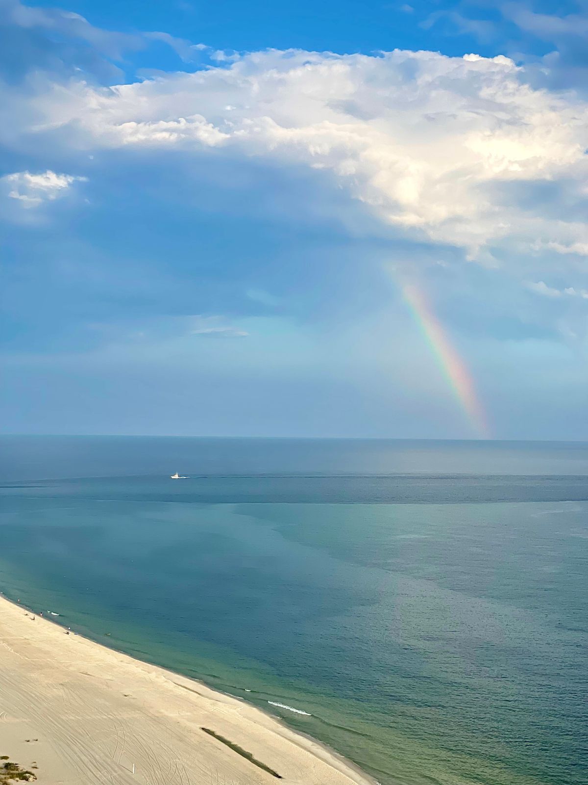 Rainbow over the ocean view from Turquoise Place balcony in Orange Beach Alabama.
