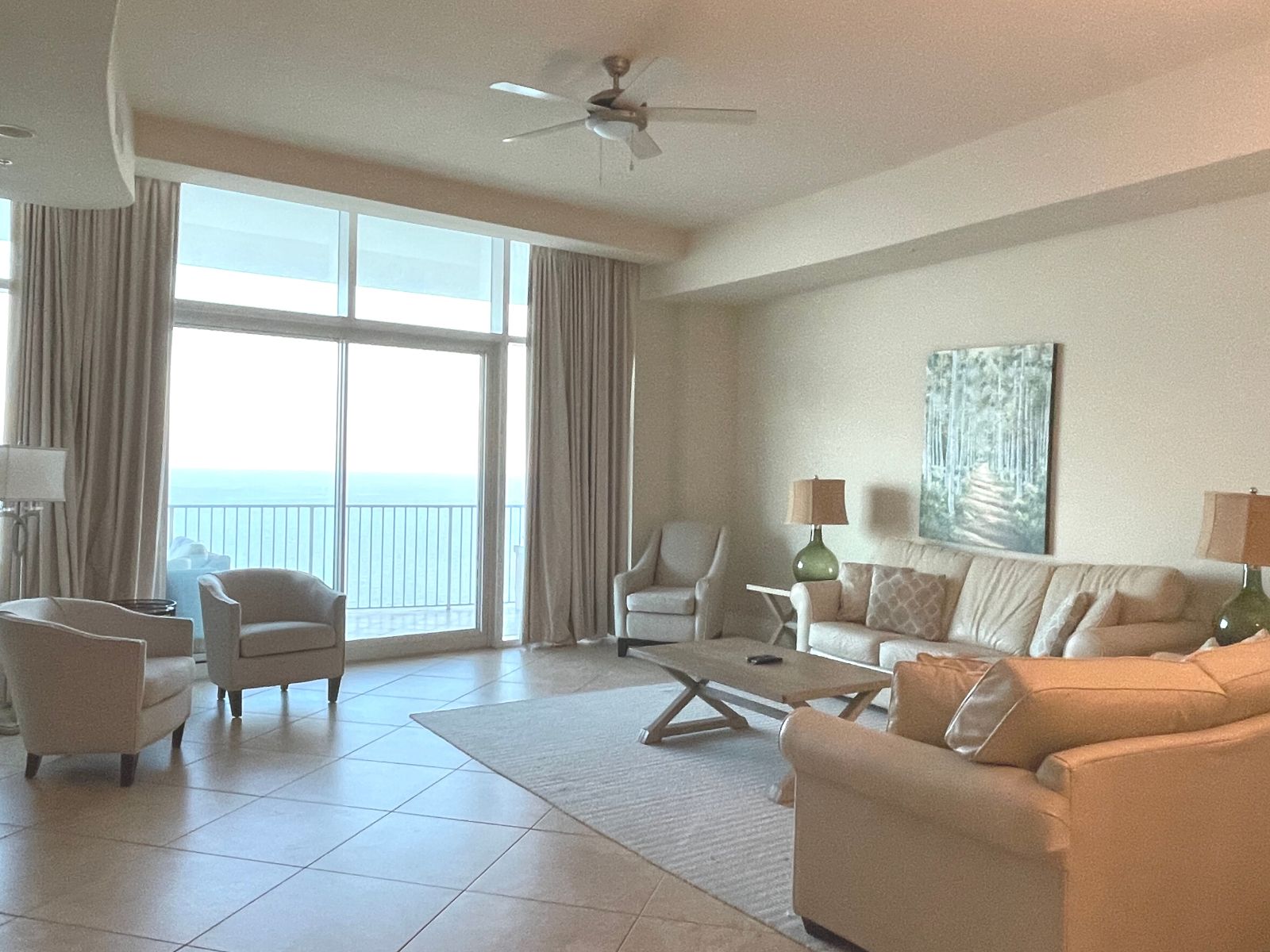 Living room at a Turquoise Place 3 bedroom unit.