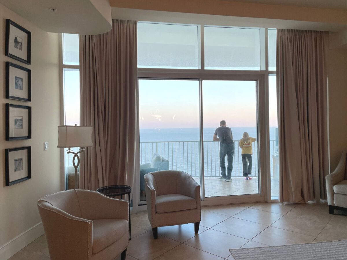 View from the living room of a rental unit at Turquoise Place.