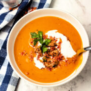 Bowl of squash soup.