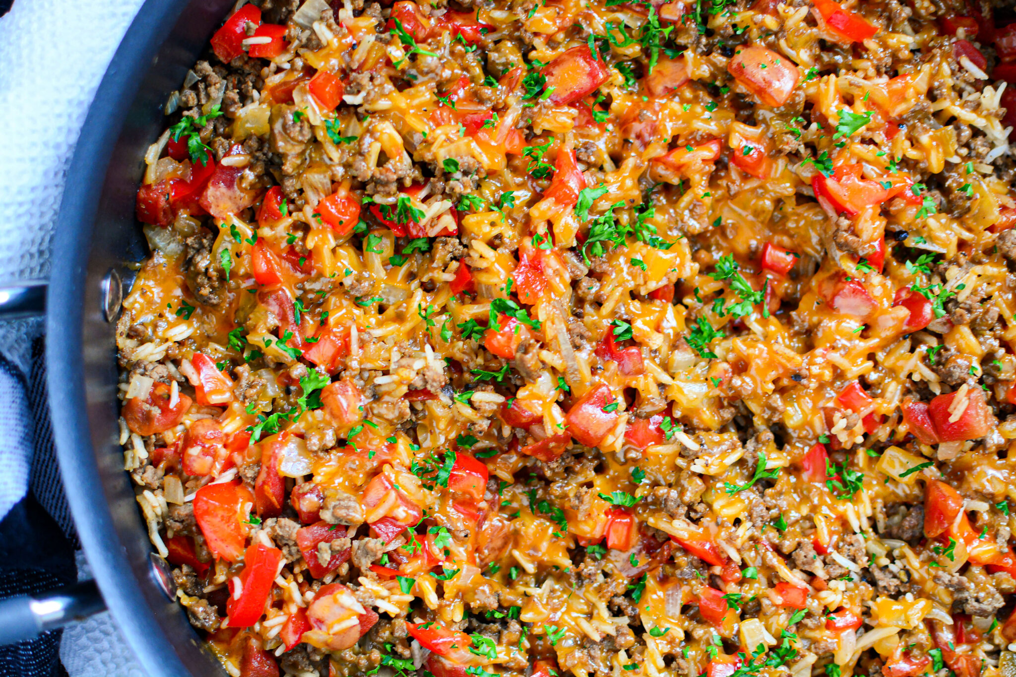 Ground Beef and Rice Skillet - Sweet T Makes Three